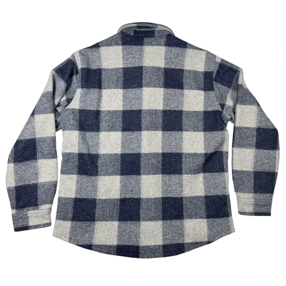 Banana Republic Shirt Jacket Mens L Navy Grey New‎ Buffalo Check Shacket